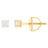 10 kt Gold Earrings 3 mm With Moissanite Ctw 0.20